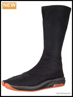Traditional Japanese Tabi Shoes Air Cushioned Toe Boots Mid-Calf